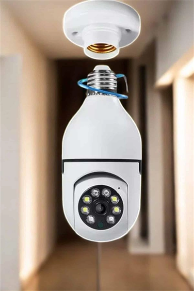 Wifi Kamera Duylu Ampul Görünümlü 360 Derece Dönebilen Ev Kamerası