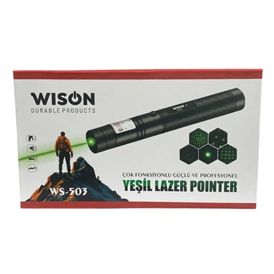 Wison Ws-503 100mw 3.7v 3200 Mah Desen Başlıklı Şarjlı Yeşil Lazer Pointer Bx40
