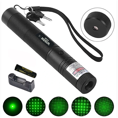 Wison Ws-503 100mw 3.7v 3200 Mah Desen Başlıklı Şarjlı Yeşil Lazer Pointer Bx40