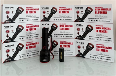 Wıson Ws-5572 20w Uzun Menzilli Şarjlı Metal El Feneri Bx40
