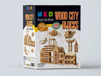 Wood City Blocks Ahşap Şehir Blokları (kayın Ağacı)