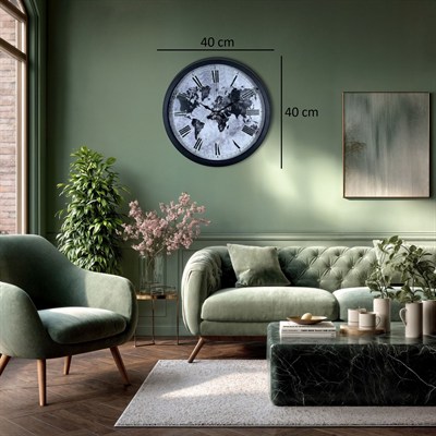 Worldline Black 40 Cm Metal Duvar Saati