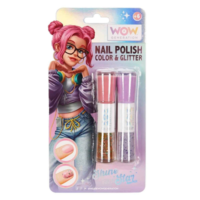 Wow Generation Renkli ve Parıltılı Çift Taraflı Oje 2li