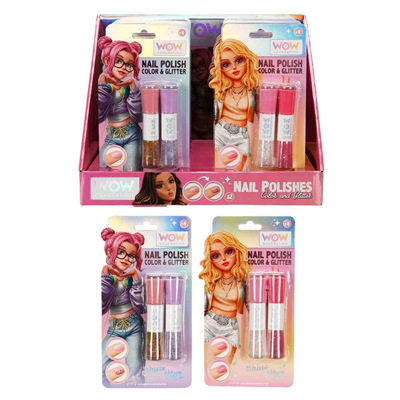 Wow Generation Renkli ve Parıltılı Çift Taraflı Oje 2li