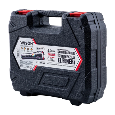 Ws-1150 Uzun Menzilli 60 Watt 5500 Lümen Profesyonel Güçlü El Feneri Bx40