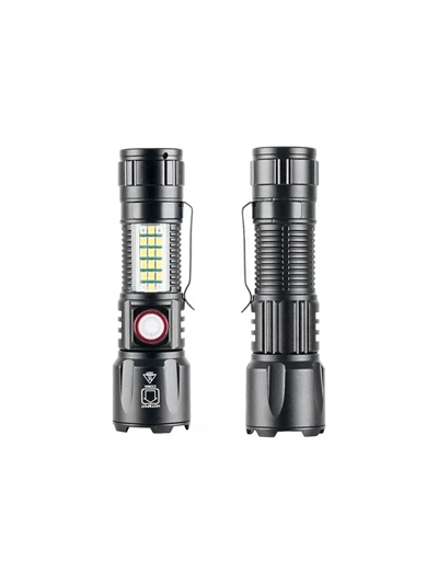 Ws-2828 Ultra Usb Şarjlı Polis El Feneri, Bekçi, Asker El Feneri Kırmızı Mavi Çakarlı 1000 Lümen Bx40