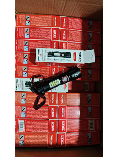 Ws-2828 Ultra Usb Şarjlı Polis El Feneri, Bekçi, Asker El Feneri Kırmızı Mavi Çakarlı 1000 Lümen Bx40