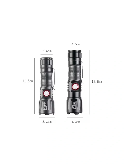 Ws-2828 Ultra Usb Şarjlı Polis El Feneri, Bekçi, Asker El Feneri Kırmızı Mavi Çakarlı 1000 Lümen Bx40