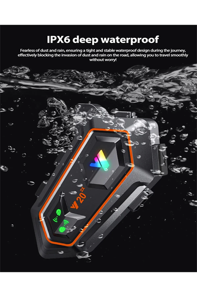 Y20 2x 1000m Telsiz Mesafeli 2 Kişi Bağlantılı Bluetooth Kask Kulaklık Fenerli İntercom