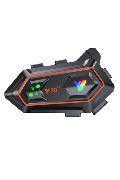 Y20 2x 1000m Telsiz Mesafeli 2 Kişi Bağlantılı Bluetooth Kask Kulaklık Fenerli İntercom