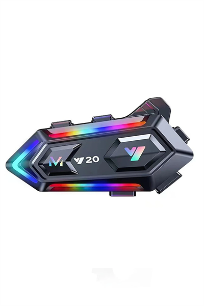 Y20 Motor Kurye Kask Kulaklık Rgb Modlu Bluetooth Motosiklet Kulaklık 5.3 Bluetooth Interkom