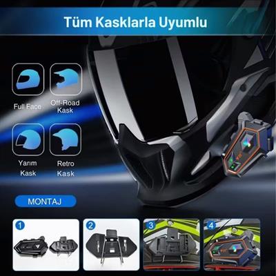 Y20 Motorsikletler İçin Kablosuz Bluetooth Kulaklıklı – Suya Dayanıklı, Uzun Ömürlü Batarya, Gürültü Engelleme Özellikli Kask Kulaklığı (3936)