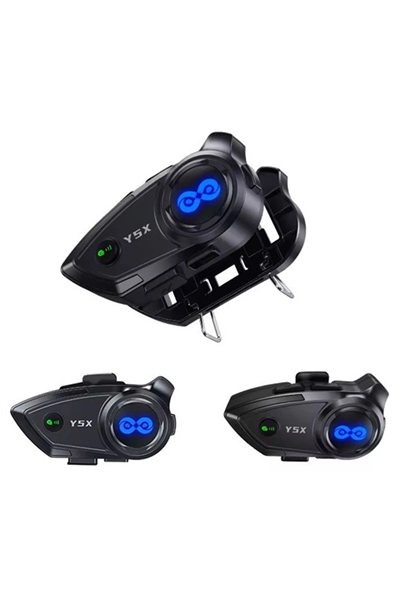 Y5x Rgb Işıklı Intercom 5 Kişi Bağlantılı 1000mah Motosiklet Bluetooth Kulaklık Seti