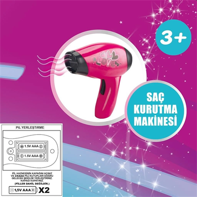 YD-3615-3 KARTELA PİLLİ SAÇ KURUTMALI-VRD