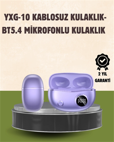 YXG10 Kablosuz Kulaklık – Bluetooth 5.4, Dokunmatik, LED Ekranlı Şarj Kutusu