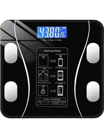 Yağ Ölçer Fonksiyonlu Dijital Baskül Elektronik Tartı Akıllı Bluetooth Lcd Dijital Ekran Ev Vücut (3936)