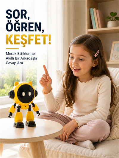 Yapay Zeka Robotu Çocuklar İçin 40 Dil Destekli Konuşan Eğitici Akıllı Robot
