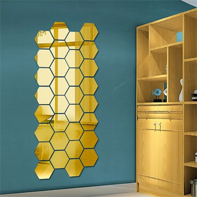 Yapışkanlı Akrilik Gold Ayna Seti 12 Adet