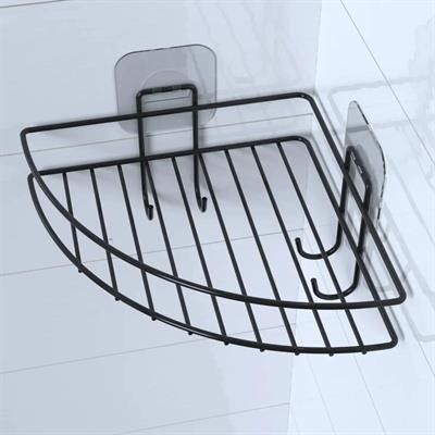 Yapışkanlı Banyo Köşeliği Kancalı Köşe Rafı Duş Şampuanlık Duvar Düzenleyici Organizer Raf (3936)