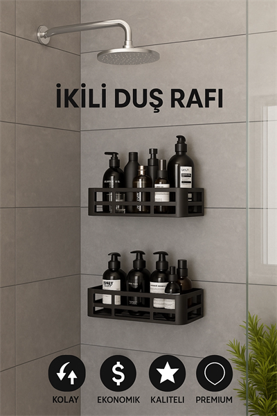 Yapışkanlı Duvar Rafı organizer banyo rafı duş rafı mutfak rafı havluluk sabun krem şampuanlık
