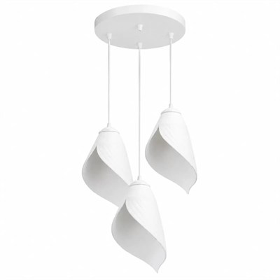 Yaprak Şekilli Beton Dokulu Salon / Oturma Odası Üçlü Sarkıt Avize