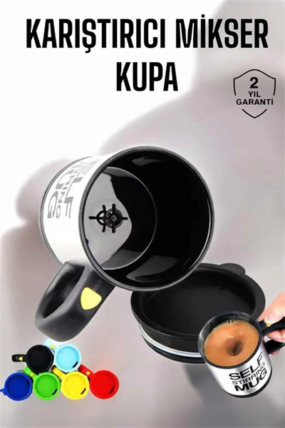 Yazılı Kupa Kendi Kendini Karıştıran Mikser Kupa Termos Bardak