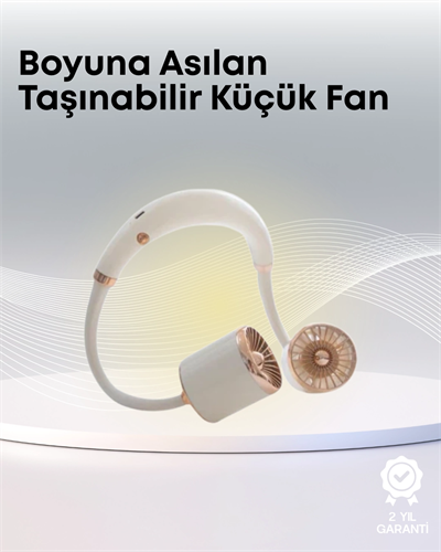 Yazlık Taşınabilir Sessiz Boyun Fanı 3 Kademe Hız Ayarlı