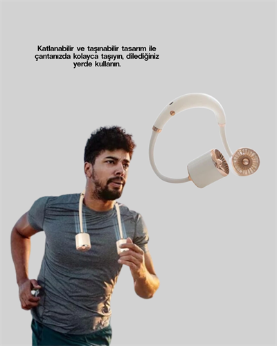 Yazlık Taşınabilir Sessiz Boyun Fanı 3 Kademe Hız Ayarlı