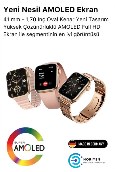 Yeni Nesil 3 Kordonlu Kadın Akıllı Saat Spor Ve Sağlık Sensörlü Watch 9 Series Tasarım Saat Pembe