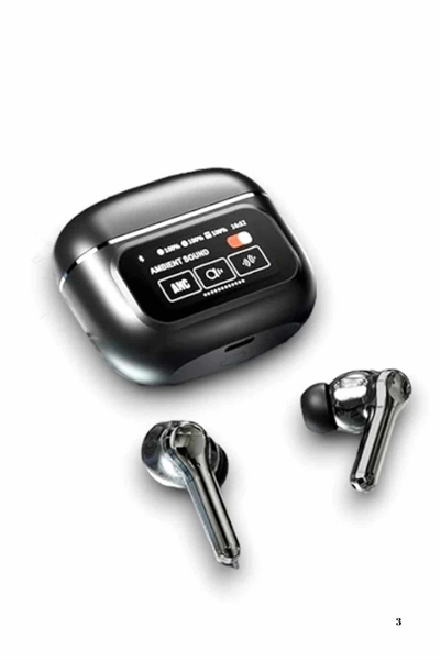 Yeni Nesil ANC Özellikli Çağrı Cevaplayan Dokunmatik Ekranlı Bluetooth Kulaklık Siyah