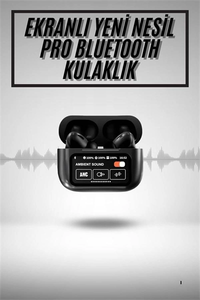 Yeni Nesil ANC Özellikli Çağrı Cevaplayan Dokunmatik Ekranlı Bluetooth Kulaklık Siyah