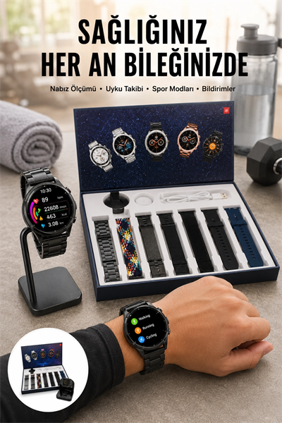 Yeni Nesil Akıllı Saat 2024 Model Uyku ve Sağlık Takibi Bluetooth Bağlantılı Yeni Nesil