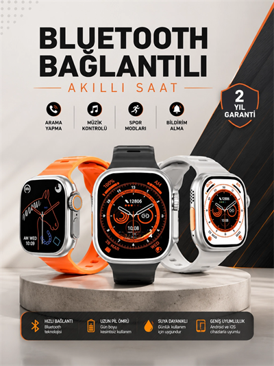 Yeni Nesil Akıllı Saat Adımsayar, GPS, Nabız Ölçer, Uyku ve Sağlık Takibi