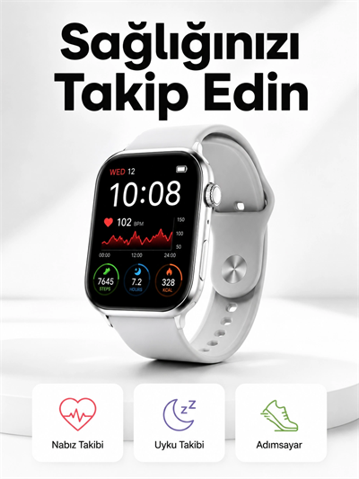 Yeni Nesil Akıllı Saat Adımsayar, GPS, Nabız Ölçer, Uyku ve Sağlık Takibi (Kopya)