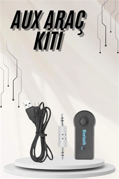 Yeni Nesil Bluetooth Aux Araç Kiti Siyah TV Tablet Telefon Araç Araba