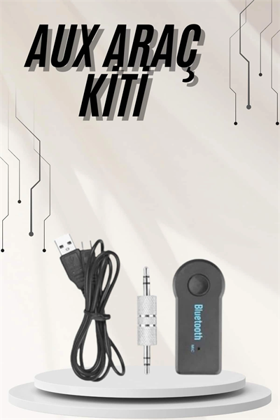 Yeni Nesil Bluetooth Aux Araç Kiti Siyah TV Tablet Telefon Araç Araba