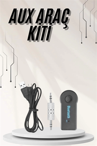 Yeni Nesil Bluetooth Aux Araç Kiti Siyah TV Tablet Telefon Araç Araba