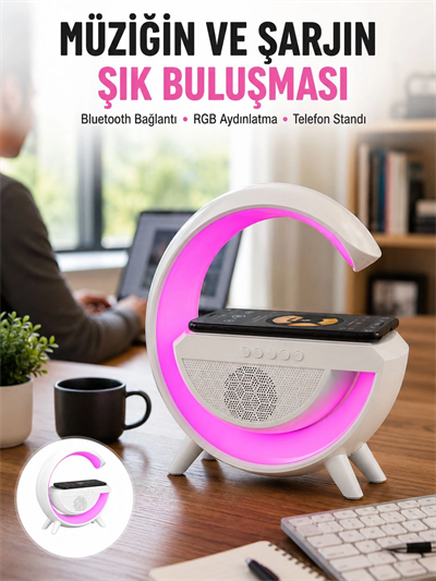Yeni Nesil Bluetooth Hoparlör Speaker 5.0 Taşınabilir G Şeklinde Powerbankli Yeni Nesil