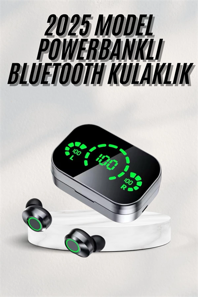 Yeni Nesil Bluetooth Kulaklık Çağrı Cevaplayabilen Dijital Göstergeli Powerbankli