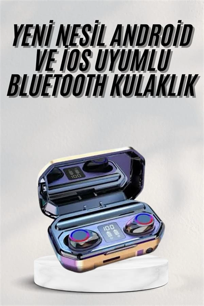 Yeni Nesil Bluetooth Kulaklık Uzun Pil Ömrü El Fenerli Dijital Şarj Göstergeli