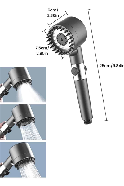 Yeni Nesil Duş Başlığı Paslanmaz Çelik Masaj Etkili Ergonomik Tasarım Su Basınçlı