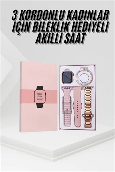 Yeni Nesil Kadın Akıllı Saat Rose Gold Android ve İos Uyumlu