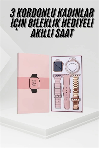 Yeni Nesil Kadın Akıllı Saat Rose Gold Android ve İos Uyumlu