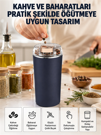Yeni Nesil Kahve ve Baharat Öğütücü Paslanmaz Çelik Kahve Değirmeni