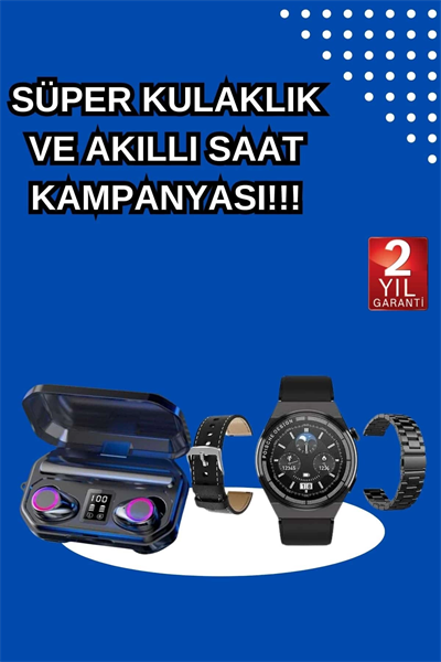Yeni Nesil Kampanyası Bluetooth Bağlantılı Akıllı Saat ve Kablosuz Kulaklık Dijital Göstergeli