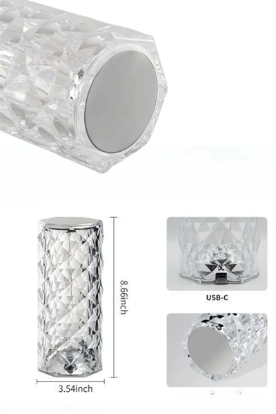 Yeni Nesil Modern Kristal Masa ve Gece Lambası Dokunmatik Renk Değiştirebilen