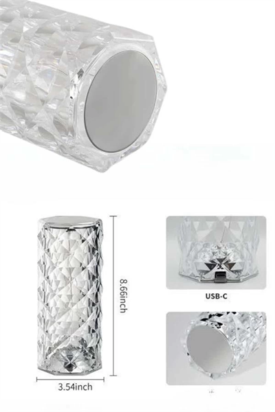 Yeni Nesil Modern Kristal Masa ve Gece Lambası Dokunmatik Renk Değiştirebilen
