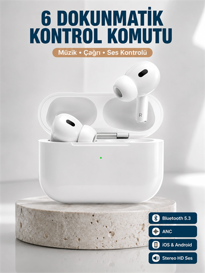 Yeni Nesil Pro Bluetooth Kulaklık Android ve İOS Uyumlu Dokunmatik Kontrol