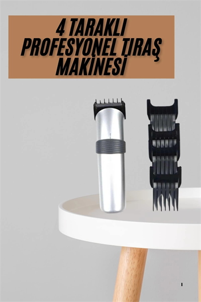 Yeni Nesil Profesyonel Şarjlı Saç Sakal Tıraş Makinesi Ayarlanabilir 4 Taraklı