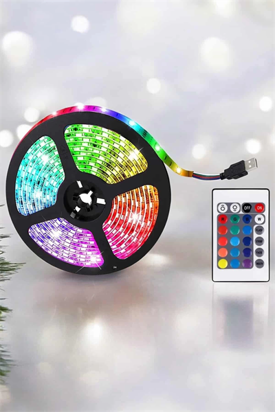 Yeni Nesil RGB Işıklı 10Metre Şerit Led Kumandalı Şarj Edilebilir
